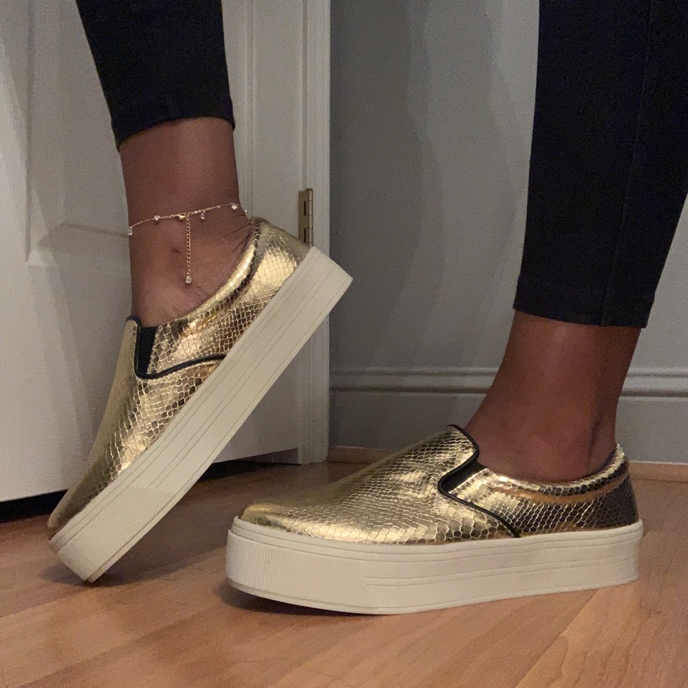 Steve Madden gold shoes